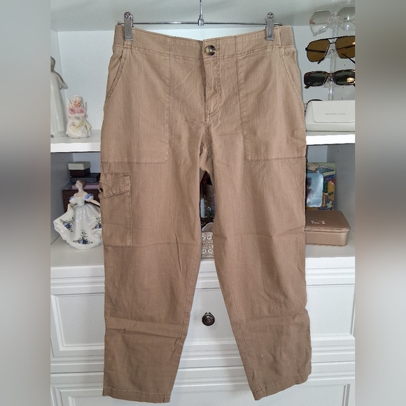 Women's Tan Cargo Pants - Picture 1 of 3